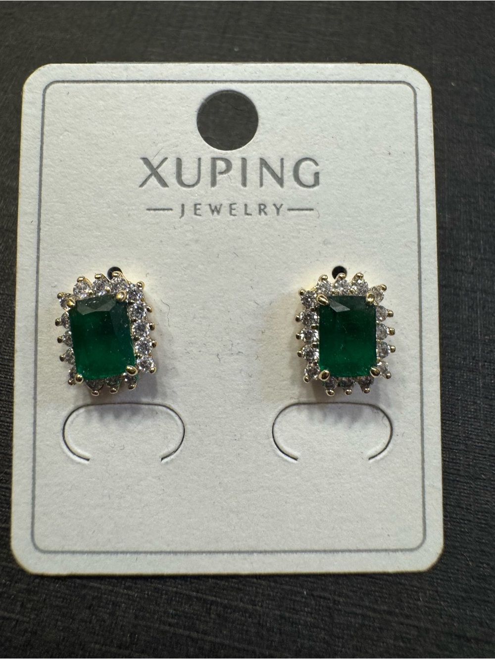 Emerald Green Halo Stud Earrings